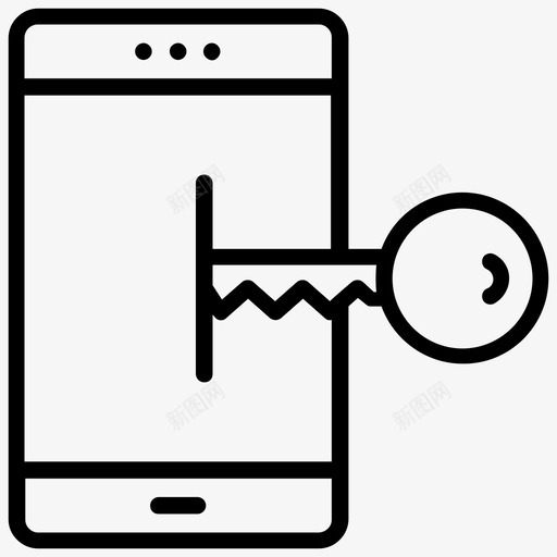 移动接入数据安全移动授权图标svg_新图网 https://ixintu.com 数据安全 移动安全 移动授权 移动接入 网络抢劫 解锁手机 黑客线路图标