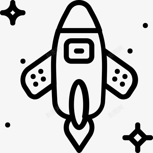 火箭太空16直线型图标svg_新图网 https://ixintu.com 太空16 火箭 直线型