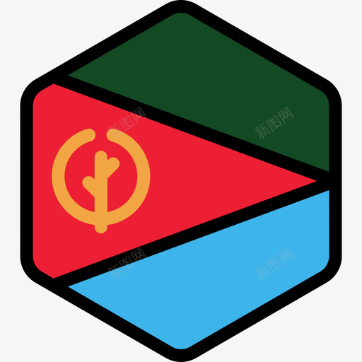 厄立特里亚旗帜收藏5六边形图标svg_新图网 https://ixintu.com 六边形 厄立特里亚 旗帜收藏5