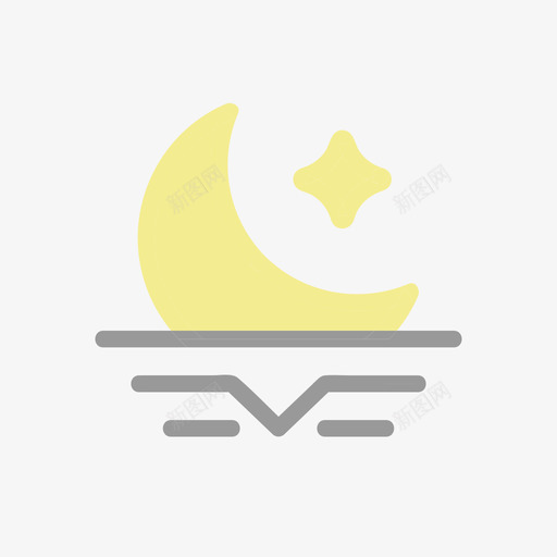 天气-月落svg_新图网 https://ixintu.com 天气-月落