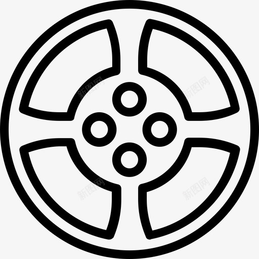 合金车轮汽车零件2线性图标svg_新图网 https://ixintu.com 合金车轮 汽车零件2 线性