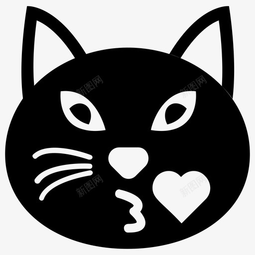 猫脸卡通动物卡通猫图标svg_新图网 https://ixintu.com 卡通动物 卡通猫 可爱卡通 可爱猫脸字形图标 猫脸 猫表情