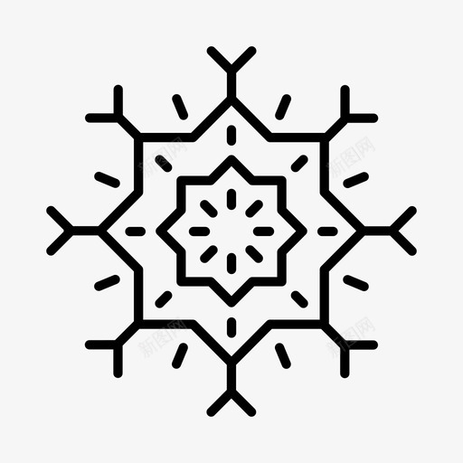 雪花高山北极图标svg_新图网 https://ixintu.com 下雪 冬天 北极 滑雪场 雪花 高山