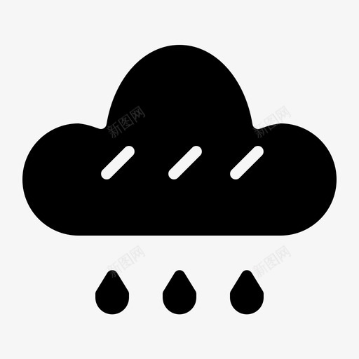 多云下雨天空图标svg_新图网 https://ixintu.com 下雨 多云 天气 天空 旅行固体集