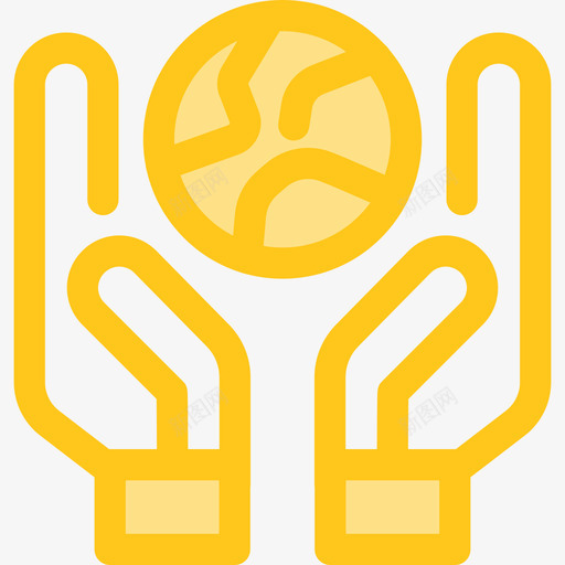 生态慈善6黄色图标svg_新图网 https://ixintu.com 慈善6 生态 黄色