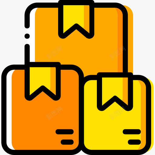 包裹交付黄色图标svg_新图网 https://ixintu.com 交付 包裹 黄色