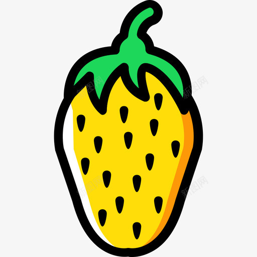 草莓美食黄色图标svg_新图网 https://ixintu.com 美食 草莓 黄色