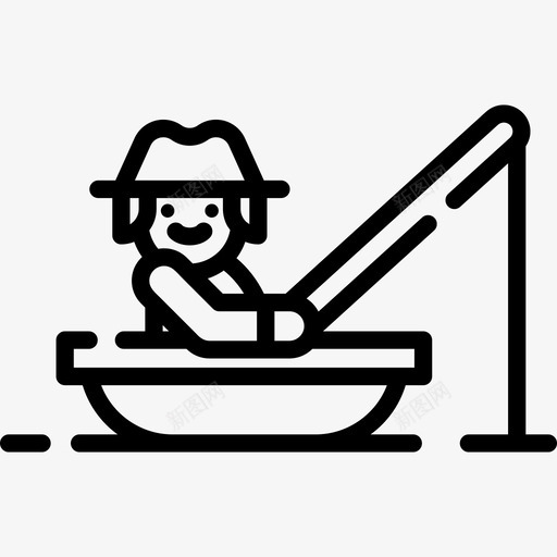 钓鱼露营19直线型图标svg_新图网 https://ixintu.com 直线型 钓鱼 露营19