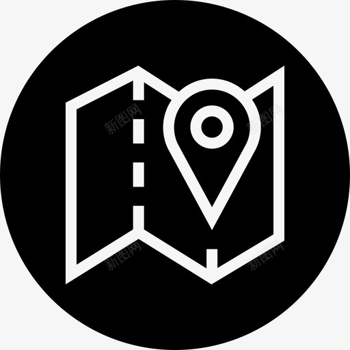 占位符地图和图钉填充图标svg_新图网 https://ixintu.com 占位符 地图和图钉 填充