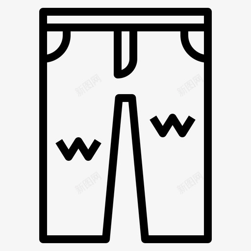 牛仔裤衣服裤子图标svg_新图网 https://ixintu.com 牛仔裤 衣服 衣服轮廓 裤子