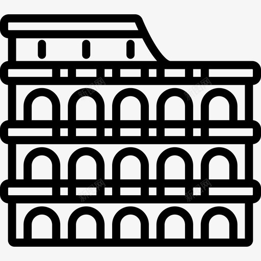 意大利圆形竞技场图标svg_新图网 https://ixintu.com 意大利圆形竞技场