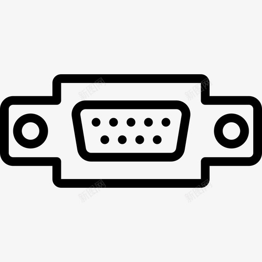 Vga连接器电缆2线性图标svg_新图网 https://ixintu.com Vga 线性 连接器电缆2