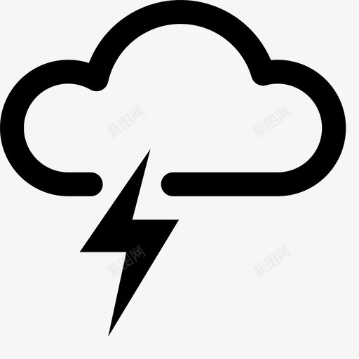 雷云闪电天气图标svg_新图网 https://ixintu.com 天气 闪电 雷云