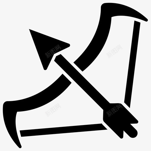 射箭弓箭弓箭狩猎图标svg_新图网 https://ixintu.com 奥林匹克象形文字图标 奥林匹克运动 射击运动 射箭 弓箭 弓箭狩猎