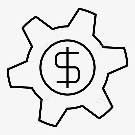 齿轮现金美元图标svg_新图网 https://ixintu.com 现金 美元 设置 财务 赚钱 钱 齿轮