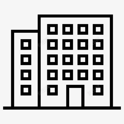 大厦公寓楼城市大厦图标svg_新图网 https://ixintu.com 住宅公寓物业 公寓楼 办公楼 城市写字楼 城市大厦 大厦
