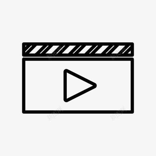 视频电影院拍板图标svg_新图网 https://ixintu.com ios 拍板 放映 用户界面 电影 电影院 网页设计 视频