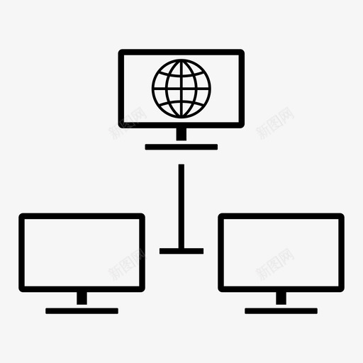广域网连接互联网图标svg_新图网 https://ixintu.com it网络 互联网 广域网 网络 连接