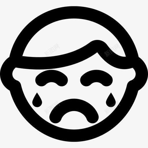 哭泣表情集4提纲图标svg_新图网 https://ixintu.com 哭泣 提纲 表情集4