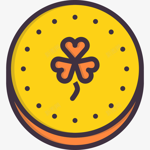 硬币圣帕特里克节线性颜色图标svg_新图网 https://ixintu.com 圣帕特里克节 硬币 线性颜色