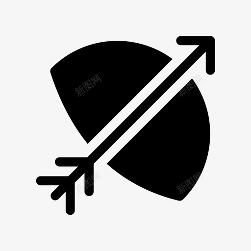 弓箭飞镖游戏图标svg_新图网 https://ixintu.com 弓箭 武器 游戏 游戏符号图标 运动 飞镖
