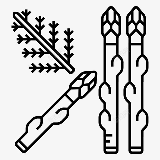 芦笋食物蔬菜图标svg_新图网 https://ixintu.com 芦笋 蔬菜 食物
