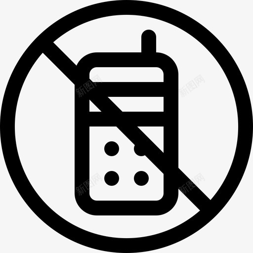 没有手机交通标志3直线图标svg_新图网 https://ixintu.com 交通标志3 没有手机 直线