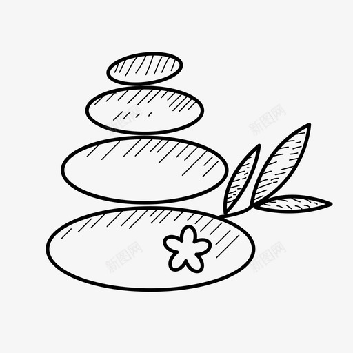 水疗石热石水疗护理图标svg_新图网 https://ixintu.com 手绘女性时尚偶像 水疗护理 水疗石 热石 石按摩 石疗