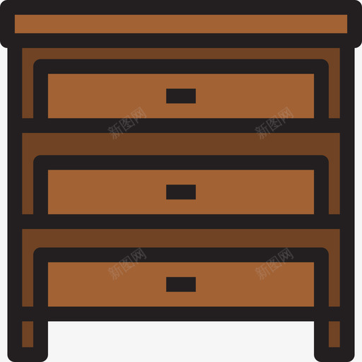 抽屉柜家具和家庭用具线性颜色图标svg_新图网 https://ixintu.com 家具和家庭用具 抽屉柜 线性颜色