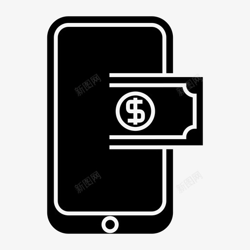 手机货币补货图标svg_新图网 https://ixintu.com 手机 补货 货币 金融