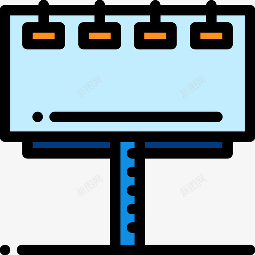 广告牌城市元素7线性颜色图标svg_新图网 https://ixintu.com 城市元素7 广告牌 线性颜色
