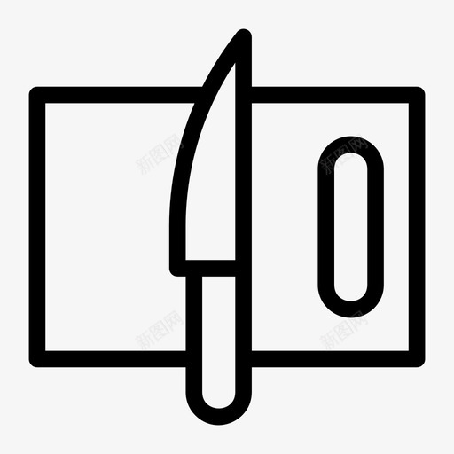 砧板烹饪刀图标svg_新图网 https://ixintu.com 刀 厨房用具线图标 托盘 烹饪 砧板 餐具