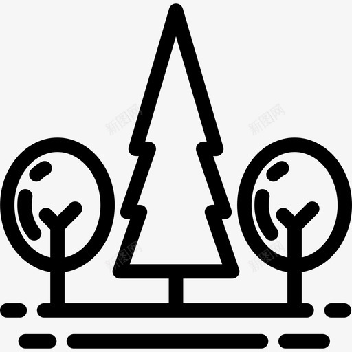 森林景观14线性图标svg_新图网 https://ixintu.com 景观14 森林 线性