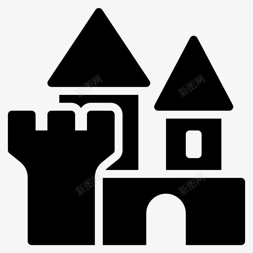 城堡万圣节闹鬼图标svg_新图网 https://ixintu.com 万圣节 城堡 恐怖 豪宅 闹鬼