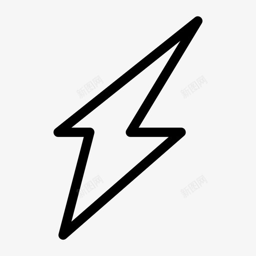 闪光能量闪电图标svg_新图网 https://ixintu.com 假日线图标 电力 能量 闪光 闪电 雷电
