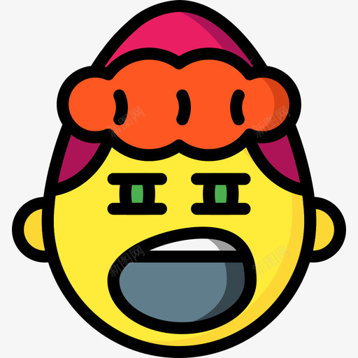 打哈欠表情线性颜色图标svg_新图网 https://ixintu.com 打哈欠 线性颜色 表情