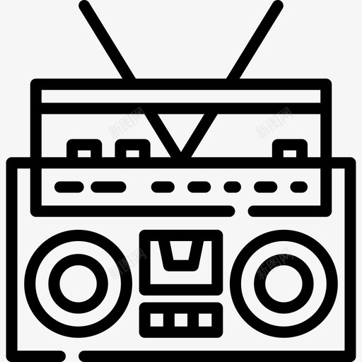 收音机80年代4线性图标svg_新图网 https://ixintu.com 80年代4 收音机 线性