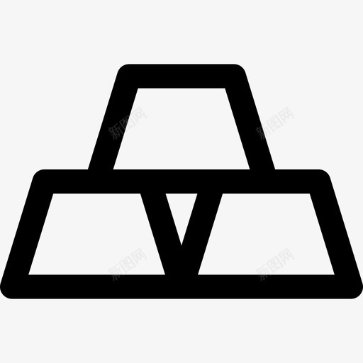 金锭银行金融4直线型图标svg_新图网 https://ixintu.com 直线型 金锭 银行金融4