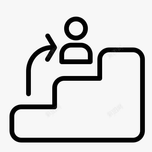 晋升箭头人员图标svg_新图网 https://ixintu.com 人员 台阶 工人和员工大纲 晋升 楼梯 箭头 职级