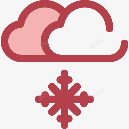 下雪风景10红色图标svg_新图网 https://ixintu.com 下雪 红色 风景10