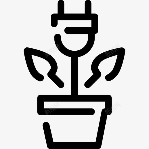 绿色能源生态3线性图标svg_新图网 https://ixintu.com 生态3 线性 绿色能源