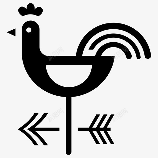 风向标龙头风标图标svg_新图网 https://ixintu.com 气象仪器 自然和野餐字形图标 风向标 风标 龙头