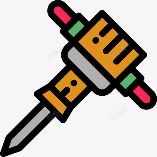 手提钻修理工具线颜色图标svg_新图网 https://ixintu.com 修理工具 手提钻 线颜色