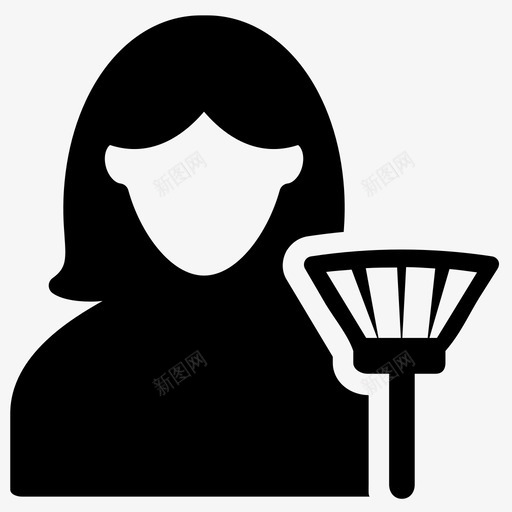 女佣清洁工女佣服务图标svg_新图网 https://ixintu.com 女佣 女佣服务 清洁工