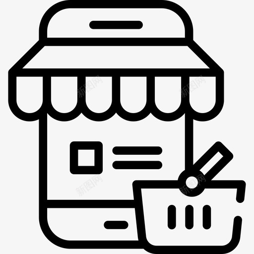 智能手机数字营销23线性图标svg_新图网 https://ixintu.com 数字营销23 智能手机 线性