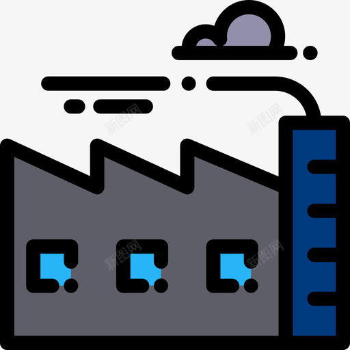 工厂城市元素7线性颜色图标svg_新图网 https://ixintu.com 城市元素7 工厂 线性颜色