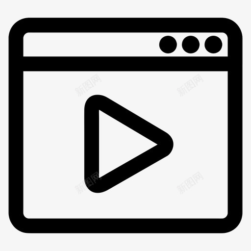 视频浏览器媒体图标svg_新图网 https://ixintu.com 媒体 所有尺寸的基本图标 播放器 浏览器 电影 视频