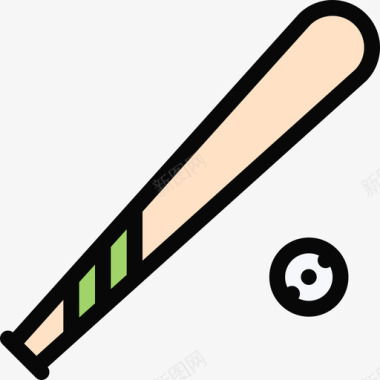 棒球运动器材4彩色图标图标