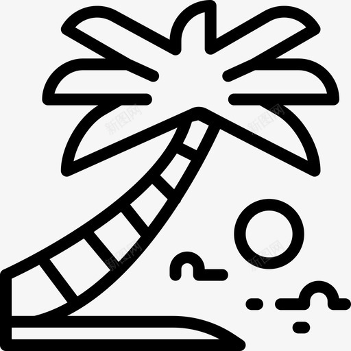 海滩暑假3线性图标svg_新图网 https://ixintu.com 暑假3 海滩 线性