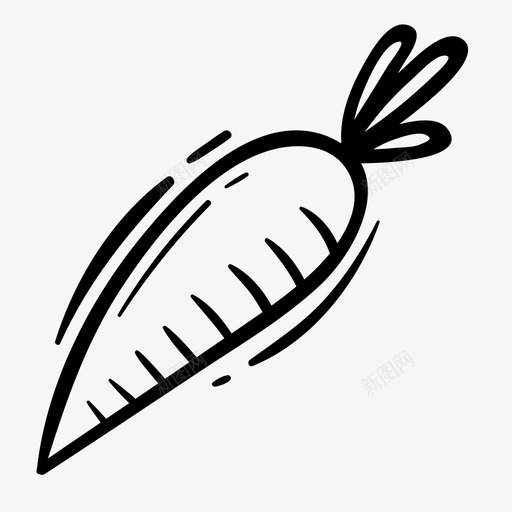 胡萝卜食物水果图标svg_新图网 https://ixintu.com 兔子 水果 胡萝卜 蔬菜 食物